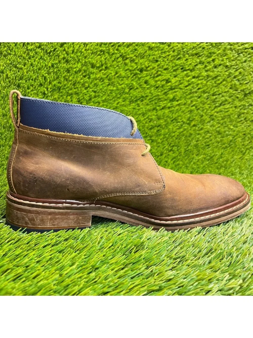 Cole Haan Colton Mens Size 7 Brown Blue Classic Outdoor Leather Chukka Boots